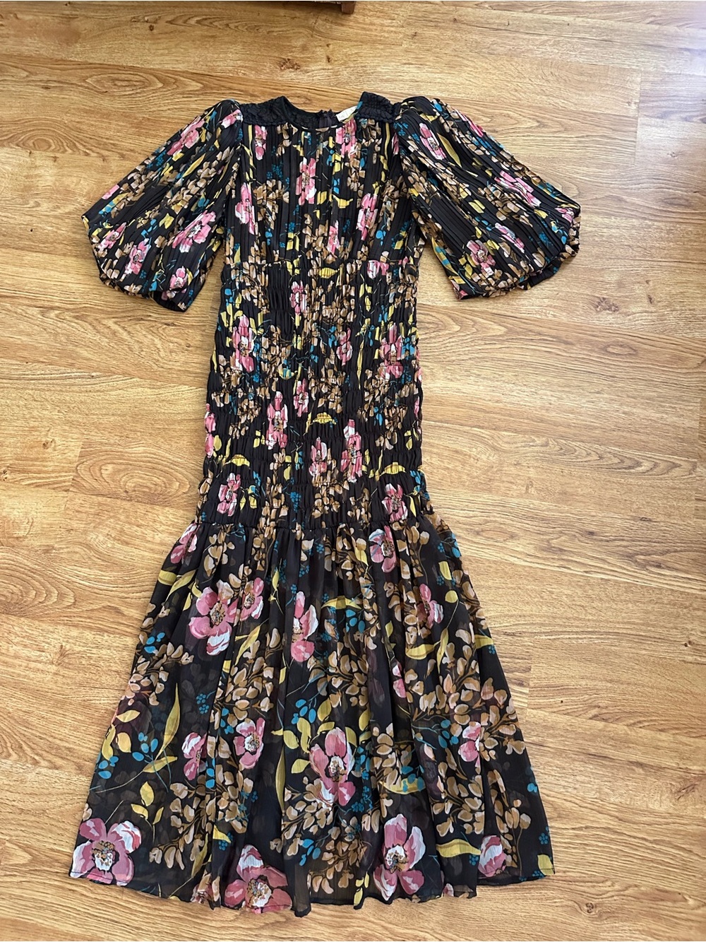 By TiMo Dark Brown Floral Dress XS